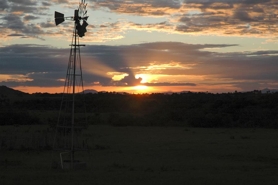 Windmill at sunset, Maruanau village, Eastern Kanuku Mountains Windmill at sunset, Maruanau village, Eastern Kanuku Mountains