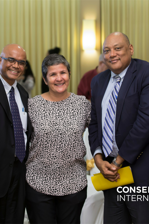 L to R: Dr. Sebastian Troeng; Dr. David Singh; Ms. Annette Arjoon; Raphael Trotman and Dr. Gustavo Fonseca L to R: Dr. Sebastian Troeng; Dr. David Singh; Ms. Annette Arjoon; Raphael Trotman and Dr. Gustavo Fonseca