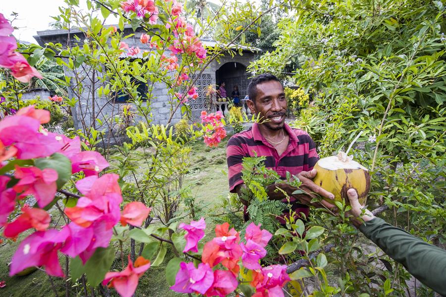 A farmer in Timor-Leste
