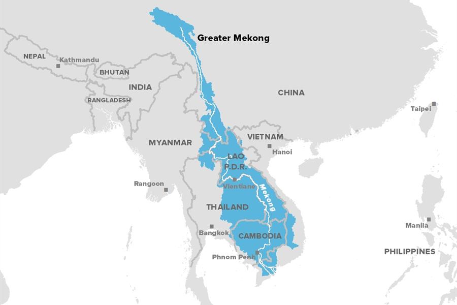 Map of the Greater Mekong region